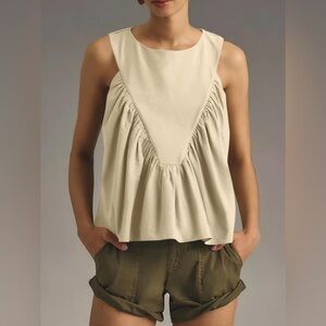 Cicy Bell Women's Flowy Babydoll Tank Top – Sleeveless Blouse, Apricot - NWT